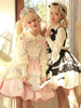 MignonneLolita JSK Robe Polyester Volants Noeuds Sans Manches Rose Lolita Jumper Jupe
