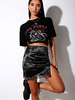 Mini jupe gothique Jupe fendue cool en polyester en dentelle noire