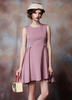 Mini robe de cocktail A-ligne lilase en satin de soie stretch col rond Robes pour les invités de mariage