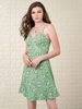 Mini-robe vert clair à imprimé fleuri Paris Countryside