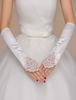 Mitaine de mariage Ivoire découpe dentelle Satin gants