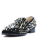 Mocassin pour homme 2021 Black Spike chaussures cuir Rivet Square Toe Slip On chaussures Casual pour hommes