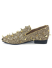 Mocassin pour homme 2021 Mocassins pratiques en tissu de paillettes or métallique clouté