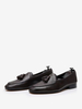 Mocassins à bout rond en cuir de vache pour hommes chaussures de bal de mariage à pampilles