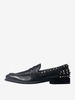 Mocassins à bout rond en cuir de vachette pour hommes avec rivets