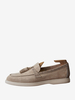 Mocassins à bout rond en cuir suédé pour hommes avec pompon chaussures de bal et de mariage