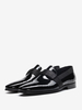 Mocassins à bout rond pour hommes en cuir de vache verni à enfiler pour bal de fin dannée et mariage