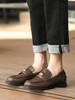 Mocassins à enfiler marron pour femmes Chaussures Penny à bout rond