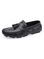 Mocassins à pampilles pour hommes; chaussures de conduite en noir