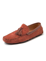 Mocassins à pampilles pour hommes Mocassins à enfiler à bout rond Chaussures de conduite en daim