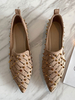 Mocassins à Plate à Cuir Synthétique en Croûte Femmes à Bout Pointu avec et Noeud Chaussures à Talons Hauts Femme