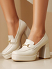 Mocassins à plateforme pour femmes avec détails métalliques et talons épais
