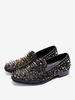 Mocassins à rivets pour hommes chaussures de mariage à bout rond à enfiler pour bal de fin dannée