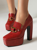 Mocassins à talons hauts femmes avec plateforme détails en métal
