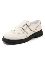 Mocassins académiques pour femmes Chaussures à bout rond avec boucles