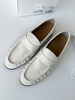 Mocassins blancs femmes chaussures plates à enfiler à bout rond