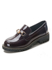 Mocassins bordeaux; chaussures à bout rond; chaussures à enfiler