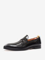 Mocassins Chaussures de Mariage Soirée hommes à bout rond et tige en PU verni