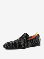 Mocassins Chaussures de Mariage Soirée hommes en cuir PU avec strass