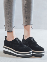 Mocassins Chaussures Plate Femmes avec Plateforme à Cuir Synthétique en Croûte avec Bout Carré Décors Rayures Bicolores