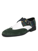 Mocassins Chaussures Plates Hommes à Cuir Synthétique en Crôute Imprimés Carreaux à Col Rond avec Boucles Métals Multicolores Chaussures Mocassins