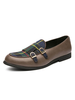 Mocassins Chaussures Plates Hommes à Cuir Synthétique en Crôute Imprimés Carreaux à Col Rond avec Boucles Métals Multicolores Chaussures Mocassins