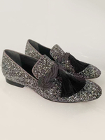 Mocassins chaussures pour hommes sans lacet paillettes motif dillustration bout rond paillettes tissu chaussures plates décontractées