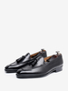 Mocassins en cuir pour hommes avec pompon en cuir de vache à enfiler pour bal de fin dannée et mariage