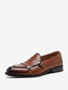 Mocassins en cuir PU à bout rond et boucle pour hommes