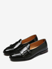 Mocassins en cuir PU à bout rond et boucle pour hommes