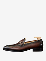 Mocassins en cuir PU à bout rond pour hommes chaussures de bal de mariage