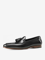 Mocassins en cuir PU pour hommes chaussures de mariage à pompon