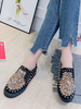 Mocassins en cuir suédé noirs Bout rond Chaussures décontractées