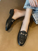 Mocassins en cuir Synthétique blanc bout rond détails en métal chaussures décontractées chaussures pour femmes