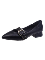 Mocassins en cuir Synthétique noir Rivets à bout pointu Chaussures de sport Chaussures pour femmes