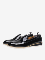 Mocassins en cuir verni pour hommes chaussures de bal de fin dannée et de mariage