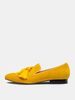 Mocassins en daim à bout rond et pompon jaune pour hommes chaussures de bal et de mariage