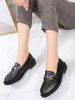 Mocassins femme chaussures plates en PU noir