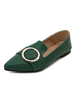Mocassins femme kaki en cuir Synthétique bout pointu boucle chaussures décontractées