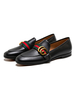 Mocassins Femmes Chaussures Plates à Bout Rond Unicolore à Cuir Synthétique Décors avec Rayures