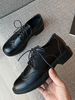 Mocassins Femmes Oxfords Plats à Cuir Synthétique avec Creusants à Col Rond à Lacets Unicolore