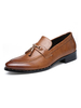 Mocassins Homme en Cuir Synthétique avec Bout Rond avec Franges Unicolore