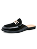 Mocassins Homme en Cuir Synthétique avec Bout Rond Unicolore Verni