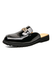 Mocassins Homme en Cuir Synthétique avec Bout Rond Unicolore Verni