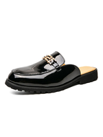 Mocassins Homme en Cuir Synthétique avec Bout Rond Unicolore Verni