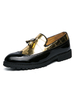 Mocassins Homme en Cuir Synthétique avec Franges Bicolores avec Bour Rond