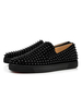 Mocassins homme noir en cuir suédé à rivet chaussures homme