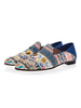 Mocassins Hommes 2022 Bleu Bout Rond Ethnique Bordé Chaussures Casual