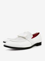 Mocassins Hommes Avec Nœuds Bout Rond En Cuir Bal Soirée Mariage