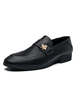 Mocassins Hommes Plats à Cuir Synthétique avec Bout Rond Décors avec Boucles Unicolore Mocassins Hommes Plats